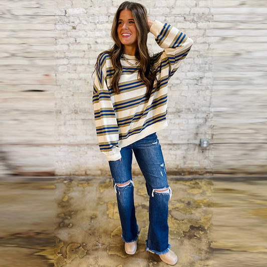 Pullover sweatshirt med print Langærmet top til kvinder