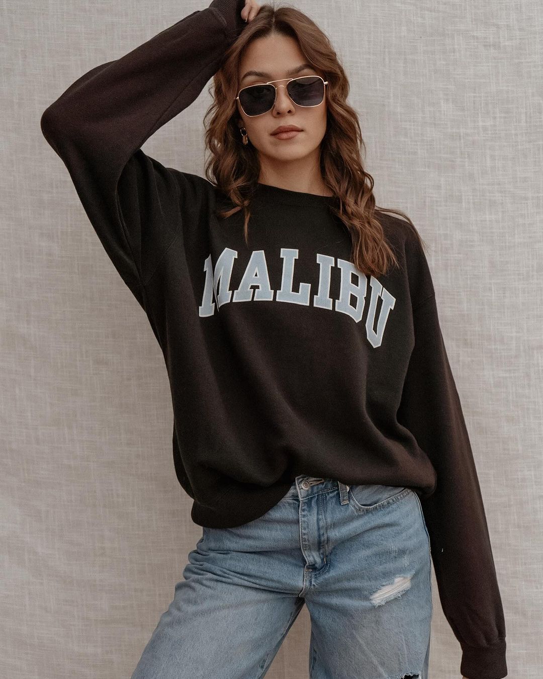 Dame pullover løstsiddende casual rundhalset top
