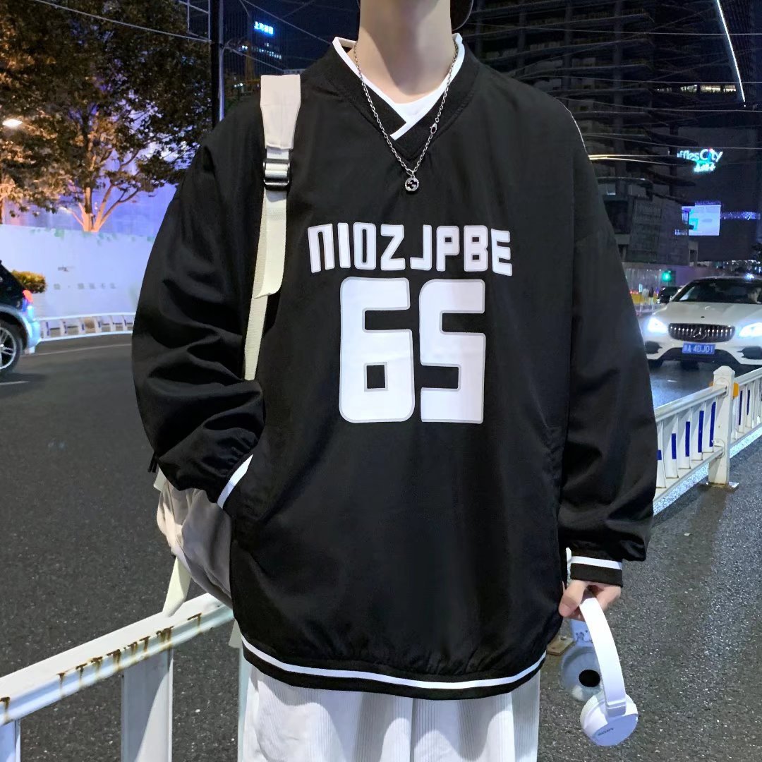 V-hals Baseball Sweater Dame Mode Skaljakke