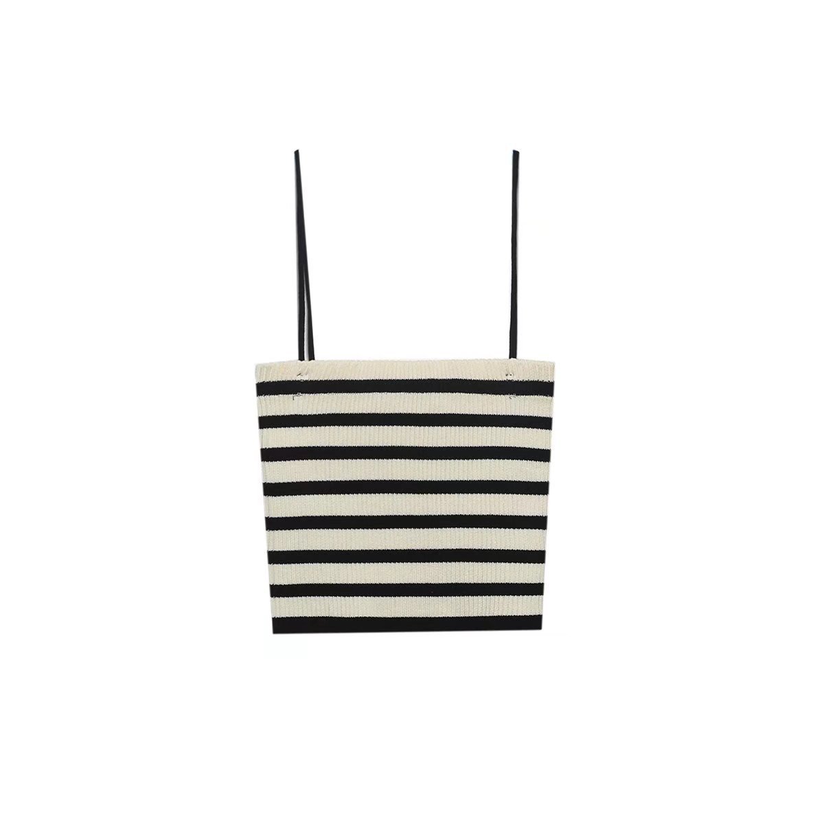 Striped Sling Straight Knitted Dress Suit