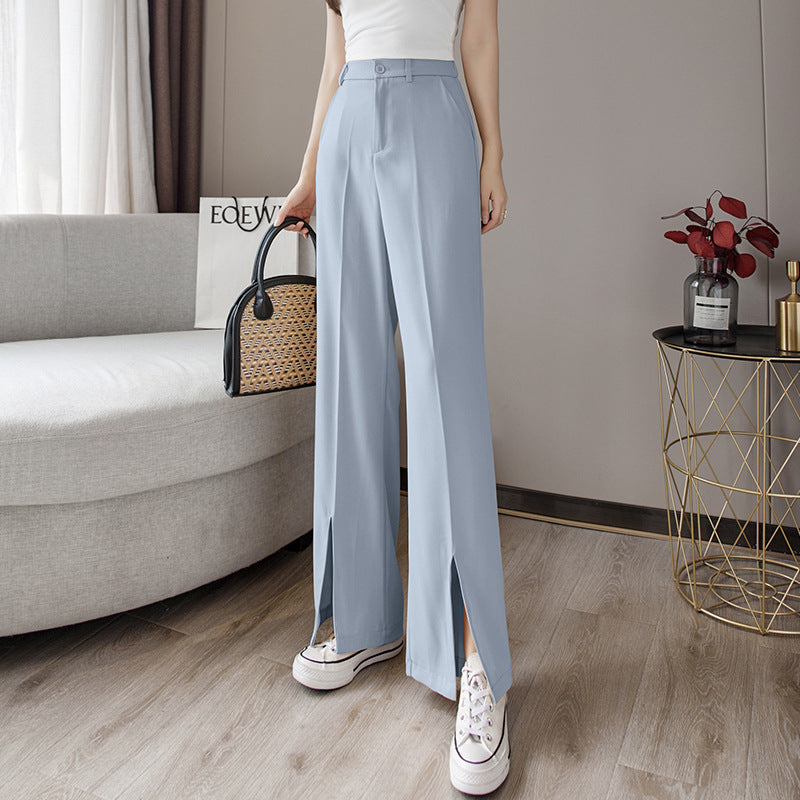 Slit High Waist Slim Flared Pants