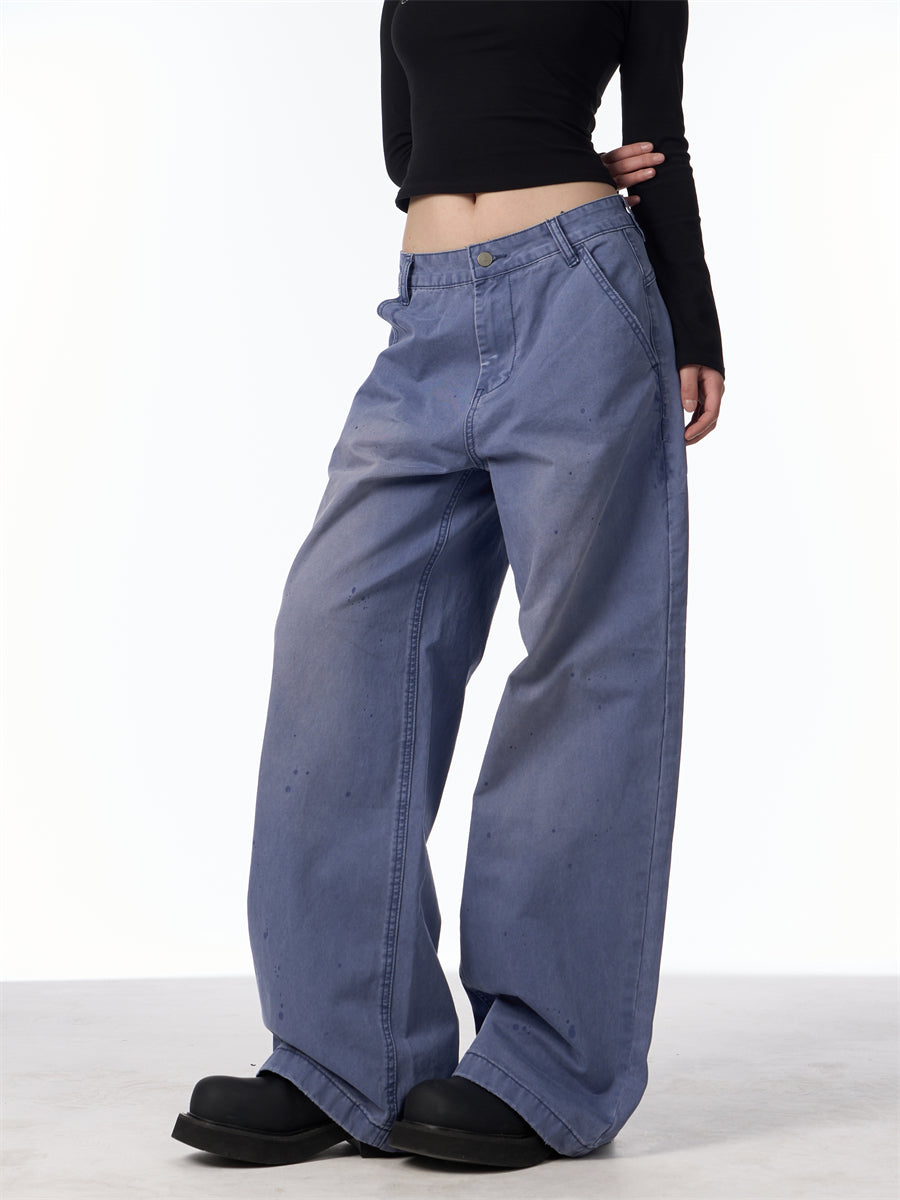 Retro Straight Cargo Pants Women's Loose Casual Wide-leg Pants