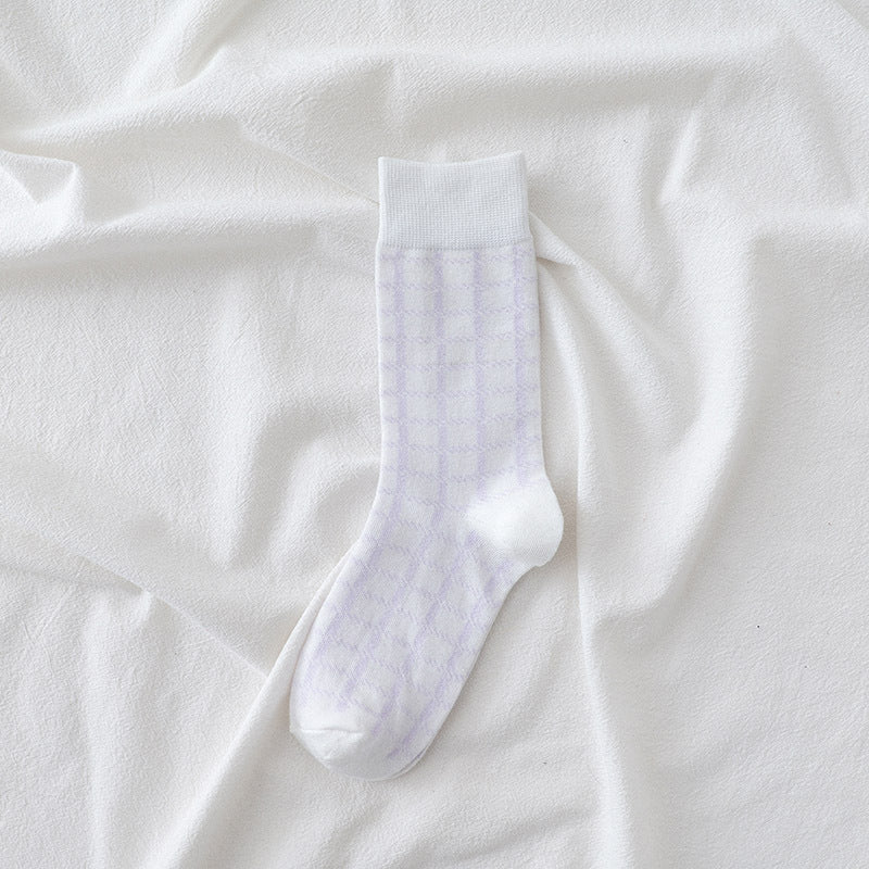 Purple-toned Womens Mid-calf Socks A Lightweight
