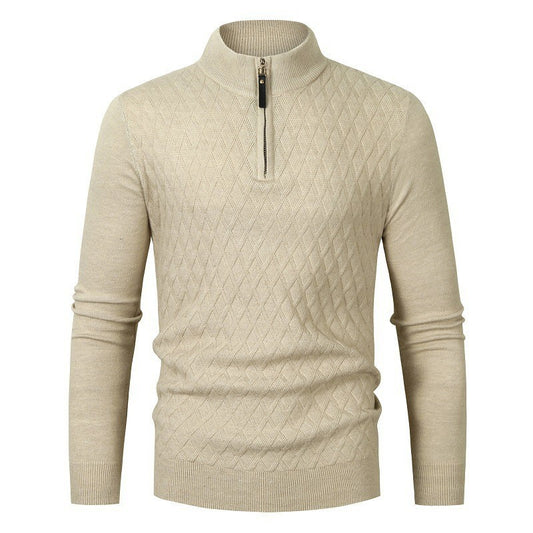 Herre Halvhøj Krave Lynlås Sweater Langærmet