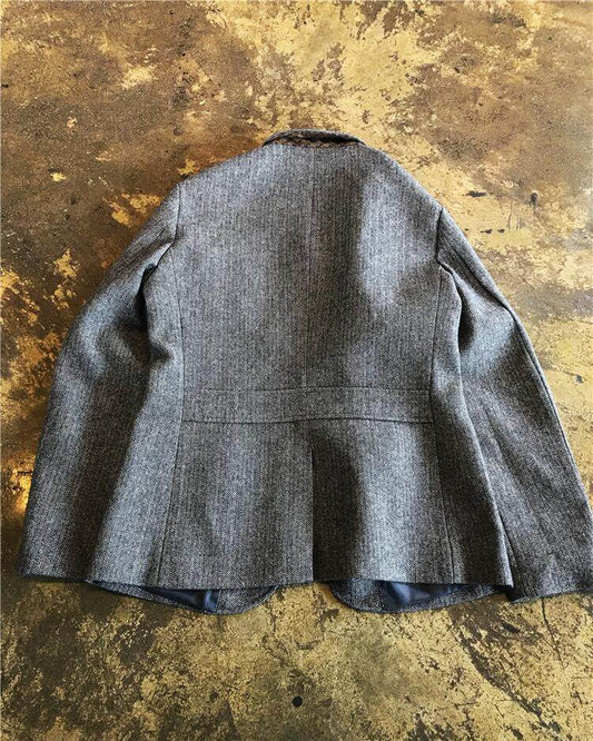 Autumn Winter Woolen American-style Retro Slim-fit Hunting Suit Casual Blazer
