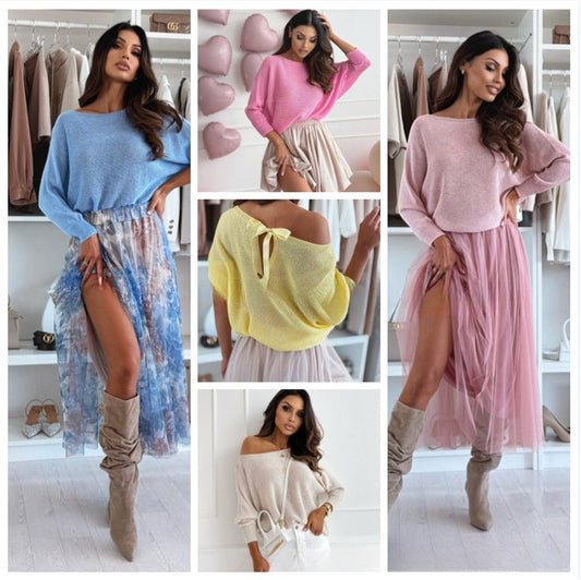 Outer Collar Solid Color Loose Knitted Coat Casual Sweater