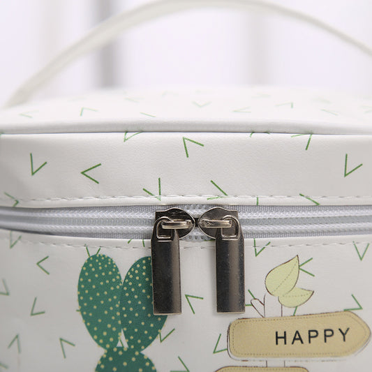 Pu Print Portable Cosmetic Bag Polka Dot Wash