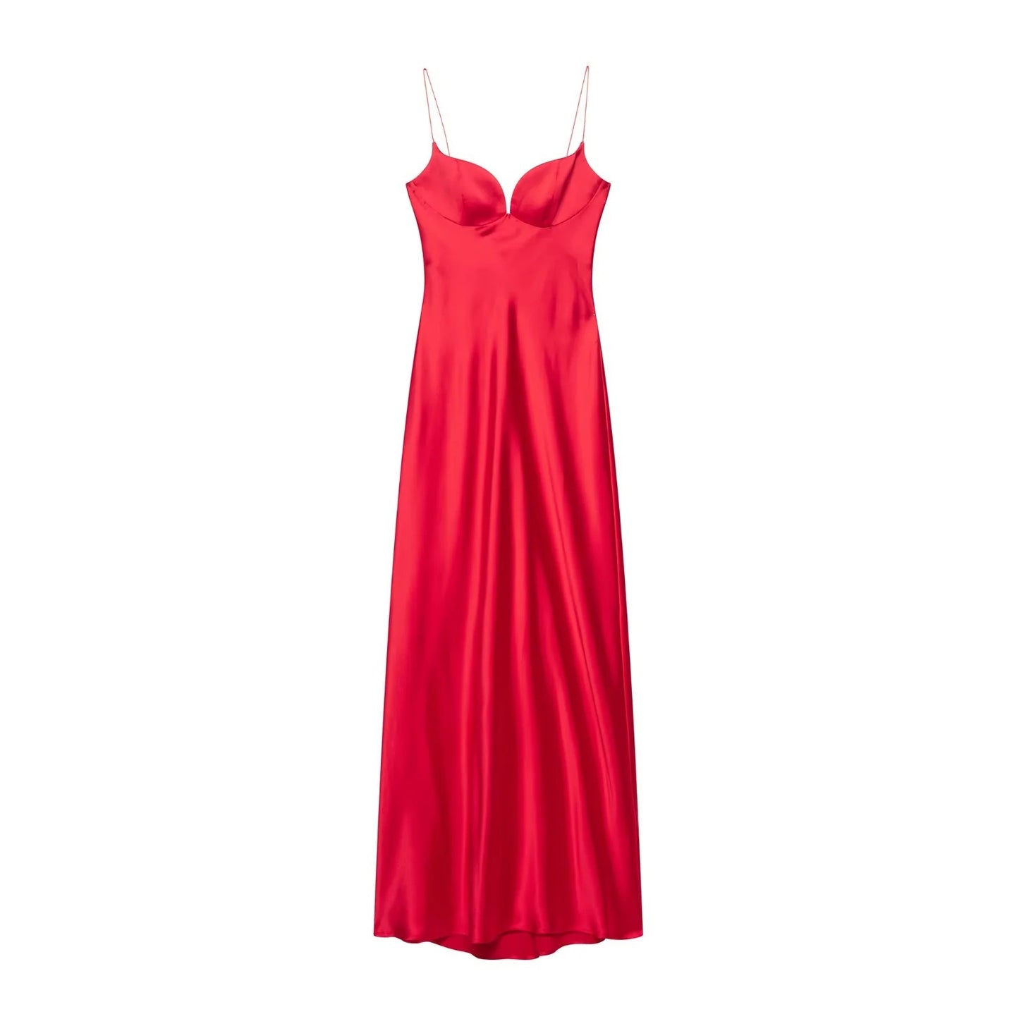 Womens Slim-fit Silk Satin Casual Slip Dress