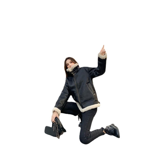 Women's Fur All-in-one Lamb Fur Coat