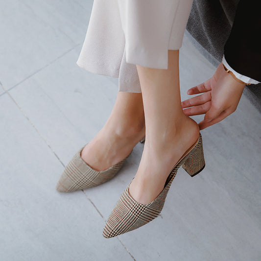 Women's New Fashion Pointed High Heel Sandals And Slippers