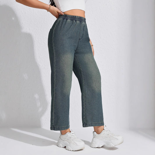 Retro løstsiddende damejeans med vide ben