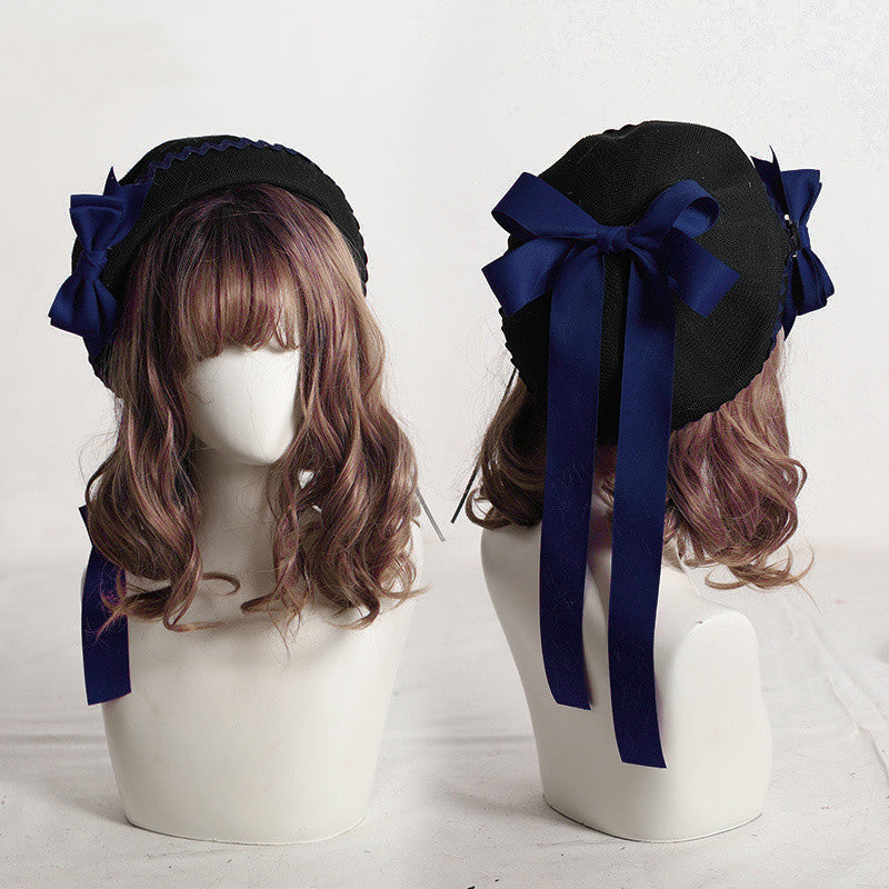 Women's Fashion Simple Bow Plaid Hat