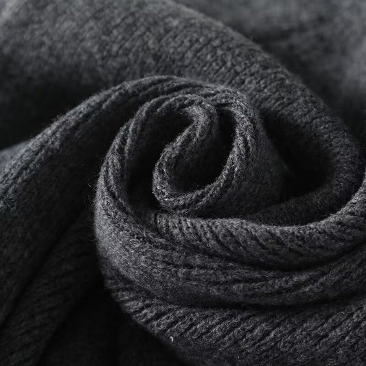 Gray Lazy Suit Round Neck Pullover Sweater Skirt