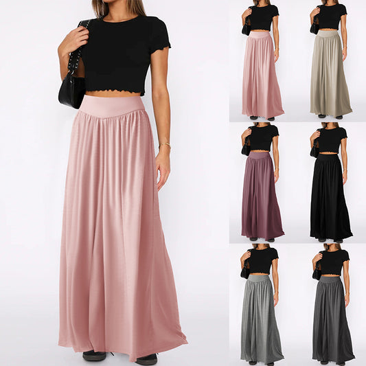 Loose-fitting Dance Draping Effect Pants High Waist Wide Leg