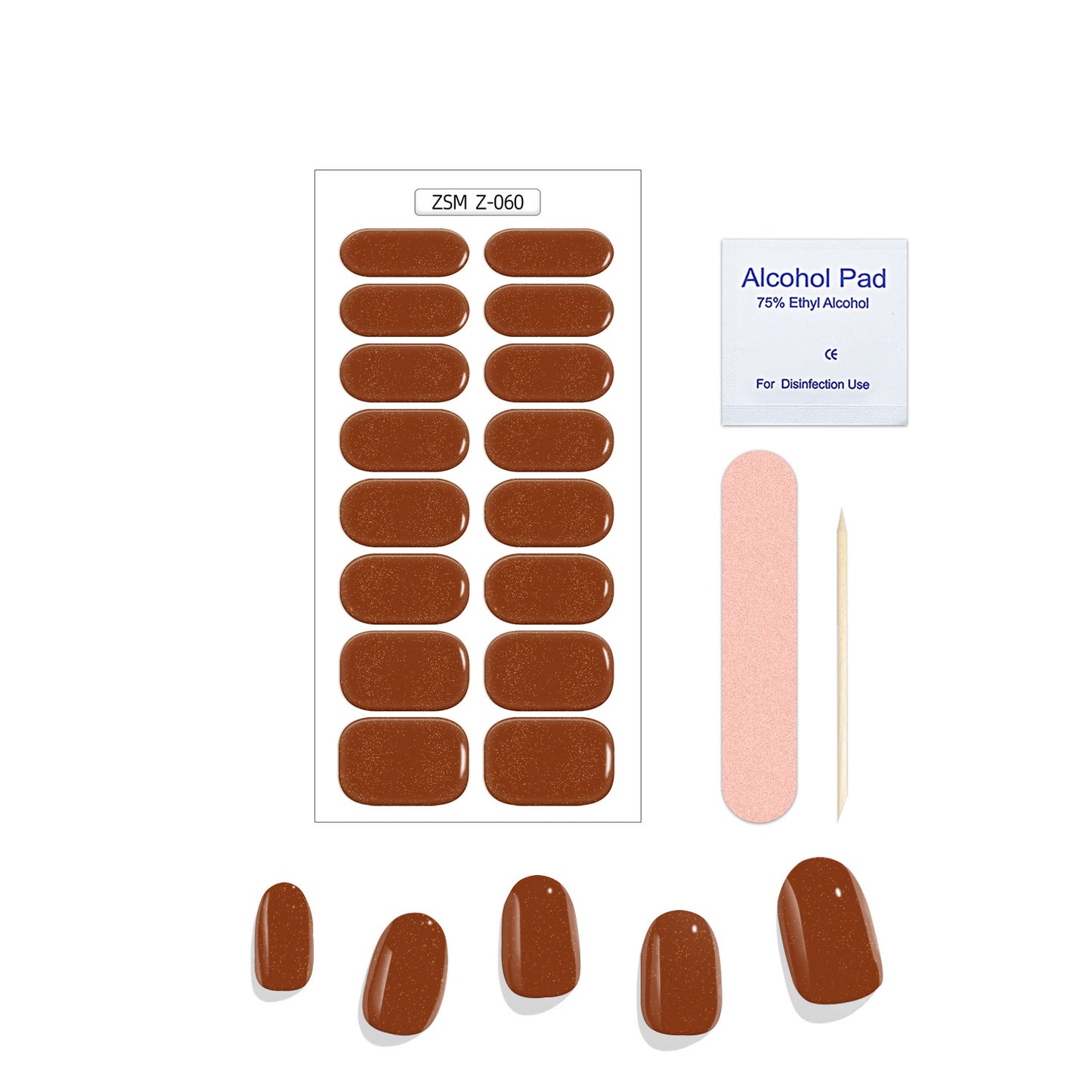 Solid Color Glitter Gel Nail Sticker