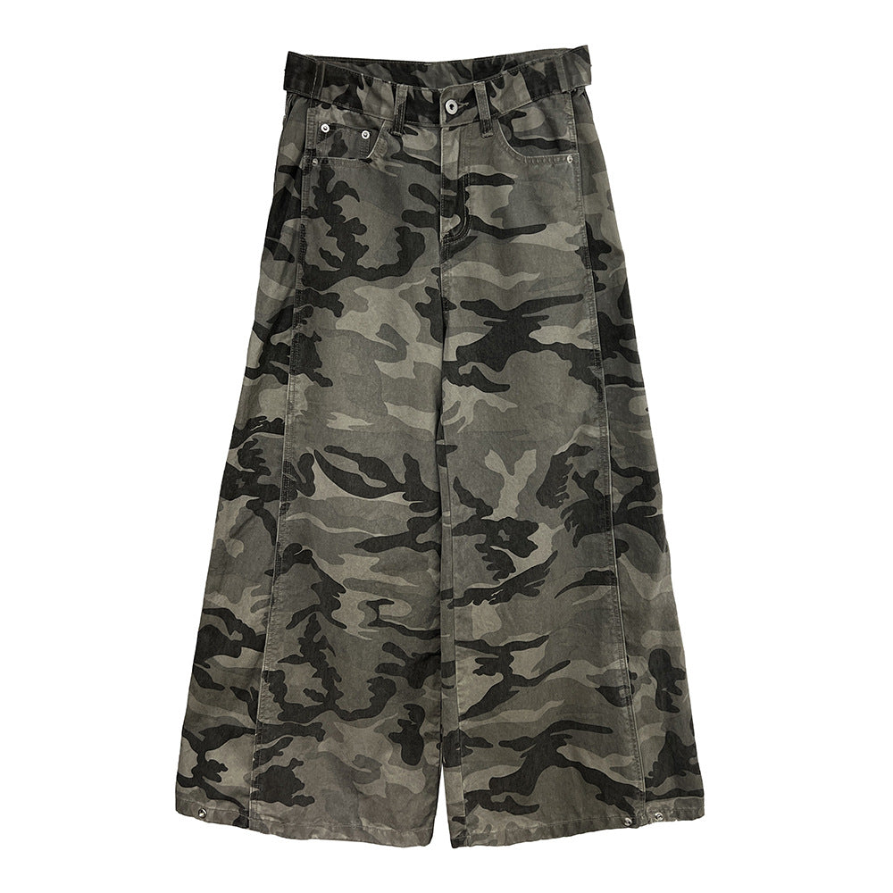 Womens American-style Personalized Camouflage Jeans