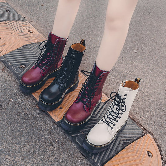 High Tube Lace-up Locomotive Platform Boots