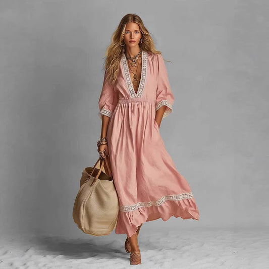 Bohemian Beach Lace Patchwork Dress From Western Bohemia