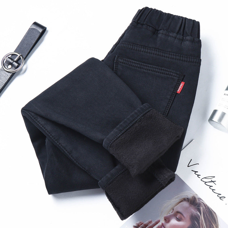 Pants with fleece feet