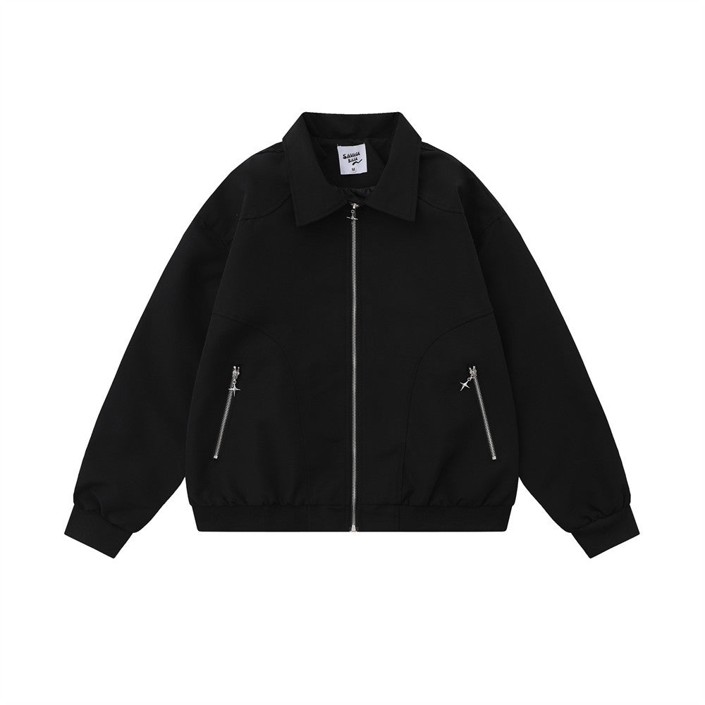 Men's Design Zipper Pocket Versatile Loose Jacket