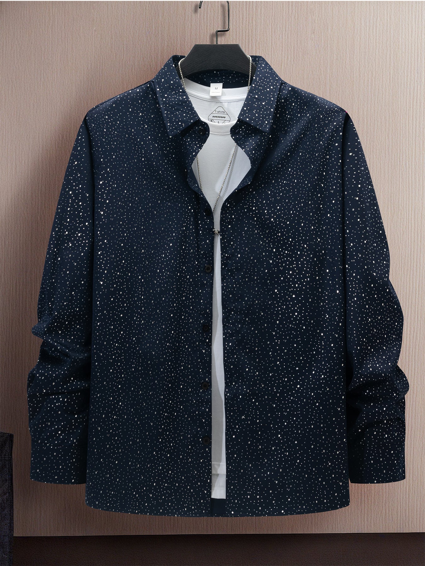 Polka Dot Bronzing Printed Casual Long Sleeve Shirt