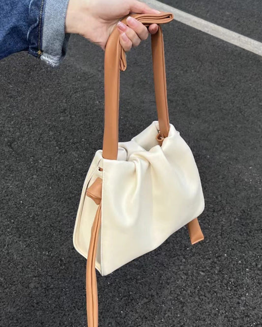 Fashion Color Contrast Single Shoulder Messenger Cloud Bag