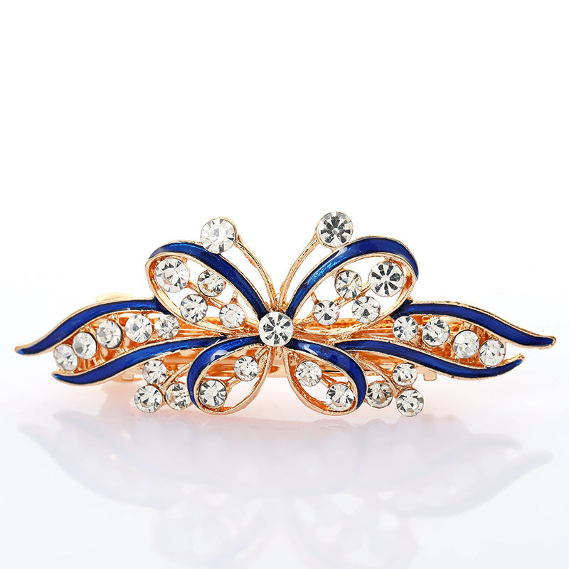 High Quality Alloy Oil Bowknot Dripping Hairpin