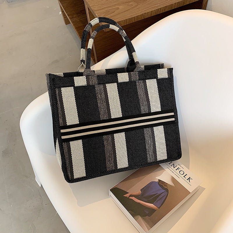 New Fashion Plaid Large Capacity Canvas Tote Bag