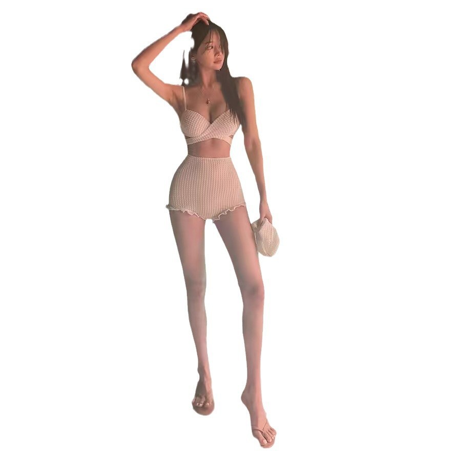 Womens Korean-style New Three-piece Bikini Swimsuit