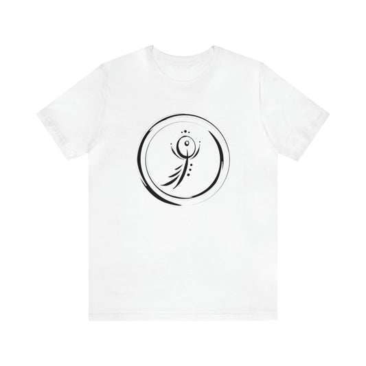 Hvid Kortærmet T-shirt med Rund Hals og Print