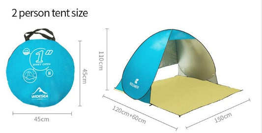 Strandtelt UV-beskyttelse solskærm dobbelt automatisk telt campingtelt
