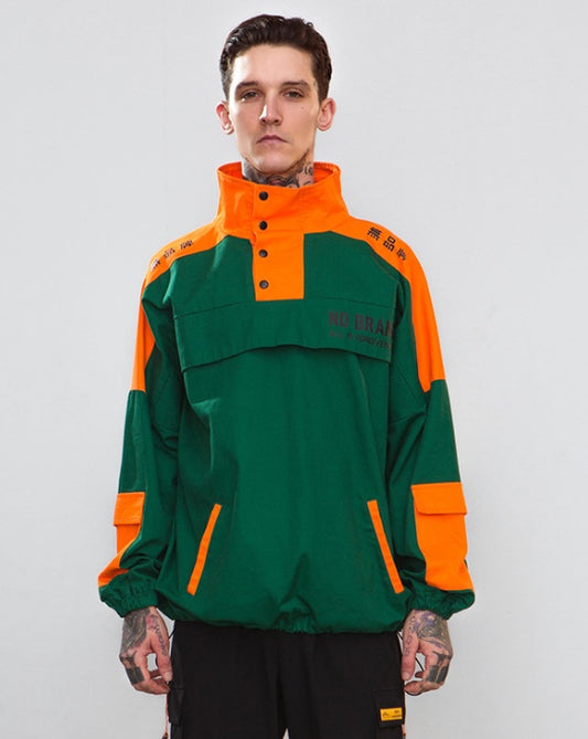 Spring new sports fan can be multi-bag contrast color stitching men's loose jacket