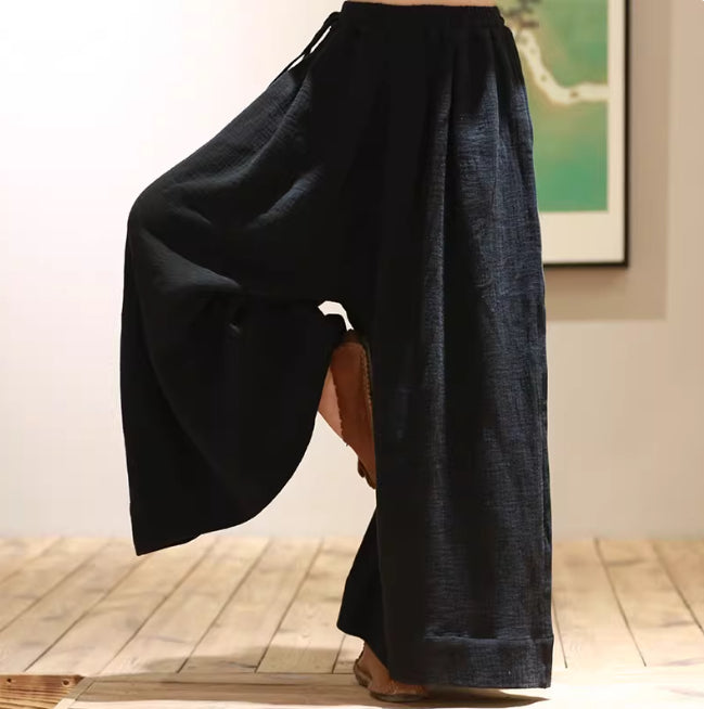 Lapel-button Tang-style Cotton-linen Modified Hanfu Tea-wearing Outfit Womens Zen Meditation Attire