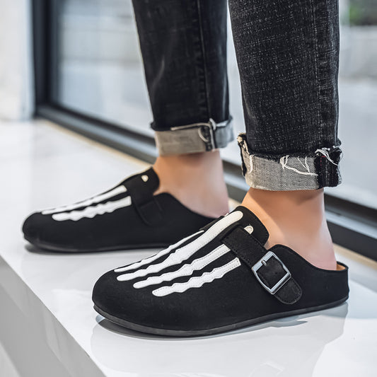 Men's Low-top Half Slippers Slip-on Lofter Board Shoes