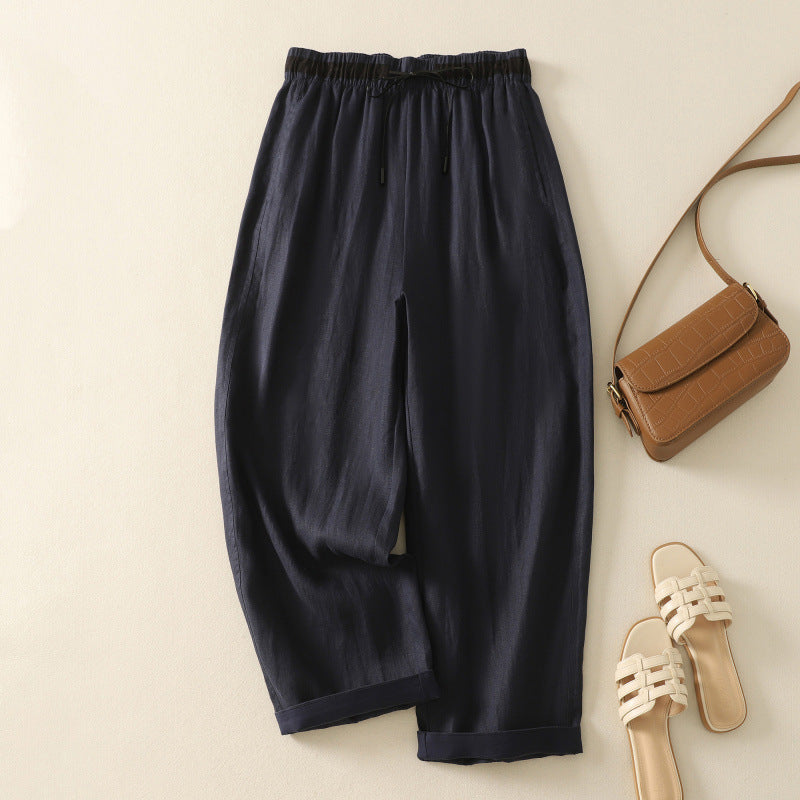 Summer New Korean-Style Relaxed Plus-Size Womens Pants