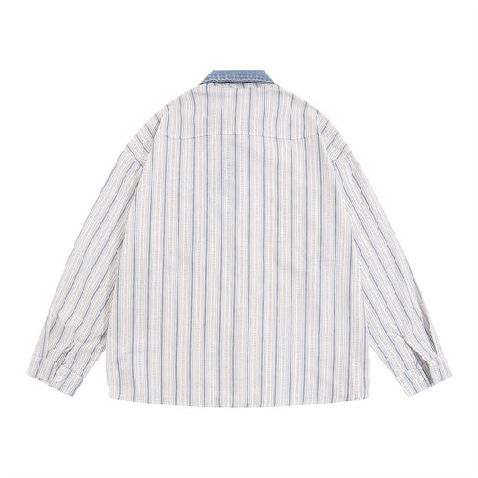 American-style Street Fashion Cartoon Embroidered Long-sleeved Shirt