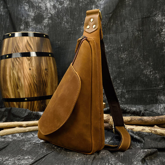 Men's Fashion Genuine Leather Chest Bag Retro