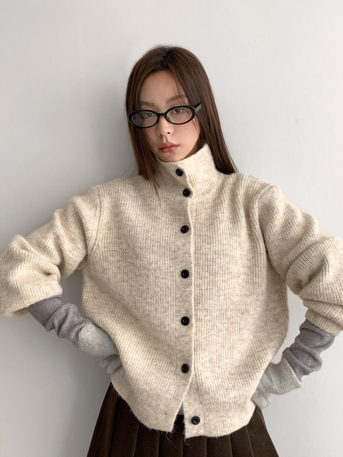 Winter Maillard Soft And Cozy Turtleneck Knit Sweater Coat