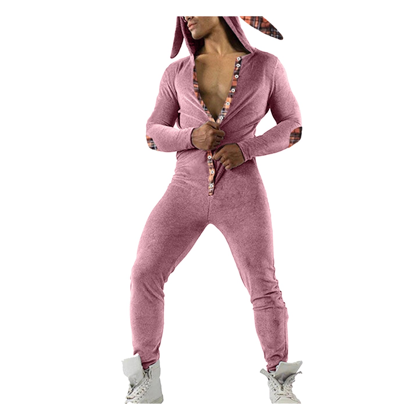 Men's Casual Solid Color Hooded Fashion Slim Bodysuit