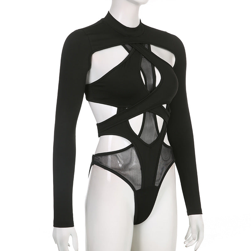 Women's Cross-cut Open-back Tie One-piece