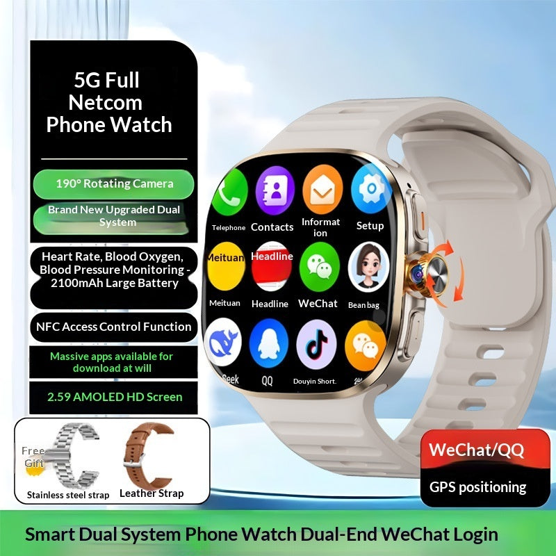 Smart 5G ESIM-enabled Multi-function Large-screen Smartwatch Phone