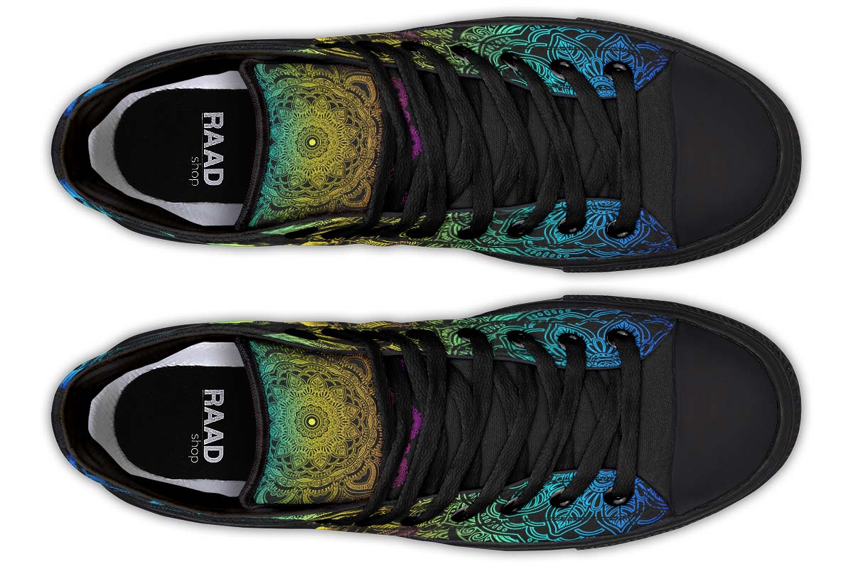 Men's And Women's Fashion Color Printing High-top Canvas Shoes