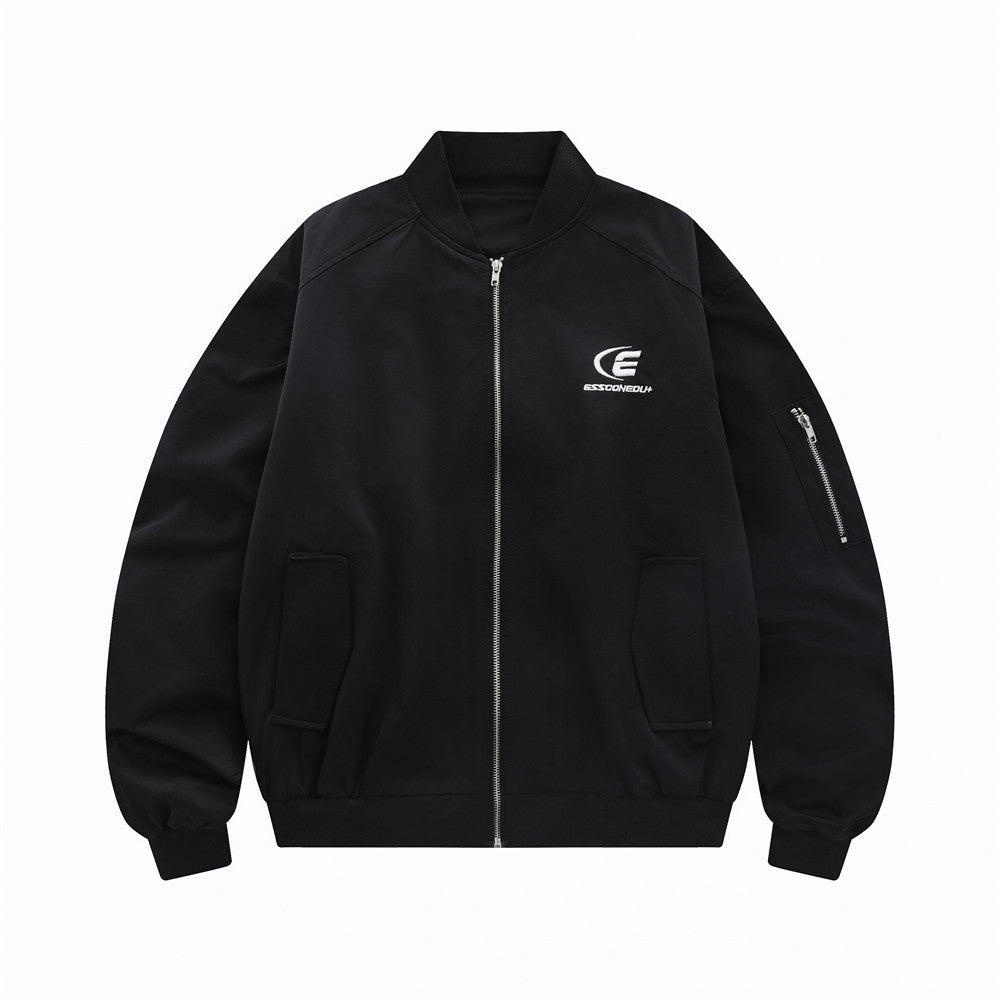 Letter Embroidered Baseball Uniform Jacket Casual Men