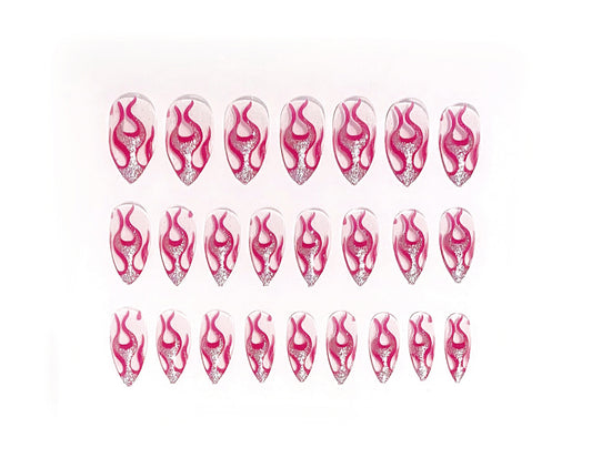 Dark Snake Flame Fake Nail Tip
