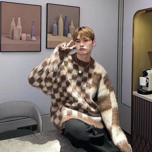 Men's Round Neck Pullover Loose Knit