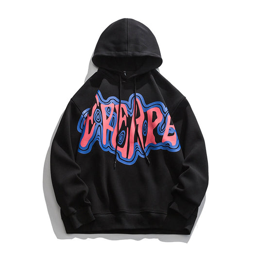 Fashion Print Hoodie Jacket Loose Sweatshirt