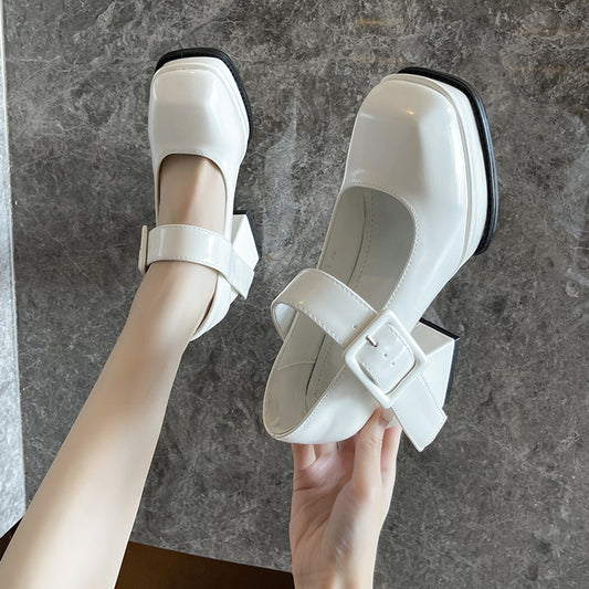 Women's Fashion Thick High Heel Mary Jane Shoes