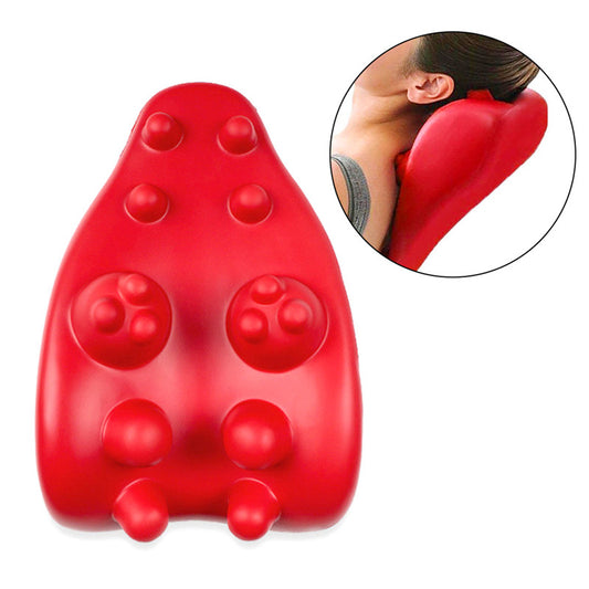 Red Waterproof PU Band Cervical Massage Pillow