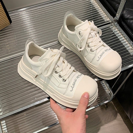 New Autumn Thick Bottom Dad Shoes All-match Increased By Bread Shoes