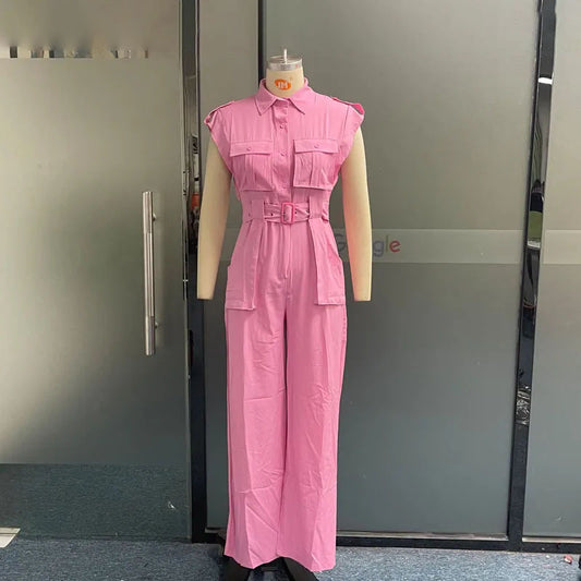 Moderigtig off-shoulder jumpsuit med krave og talje til kvinder